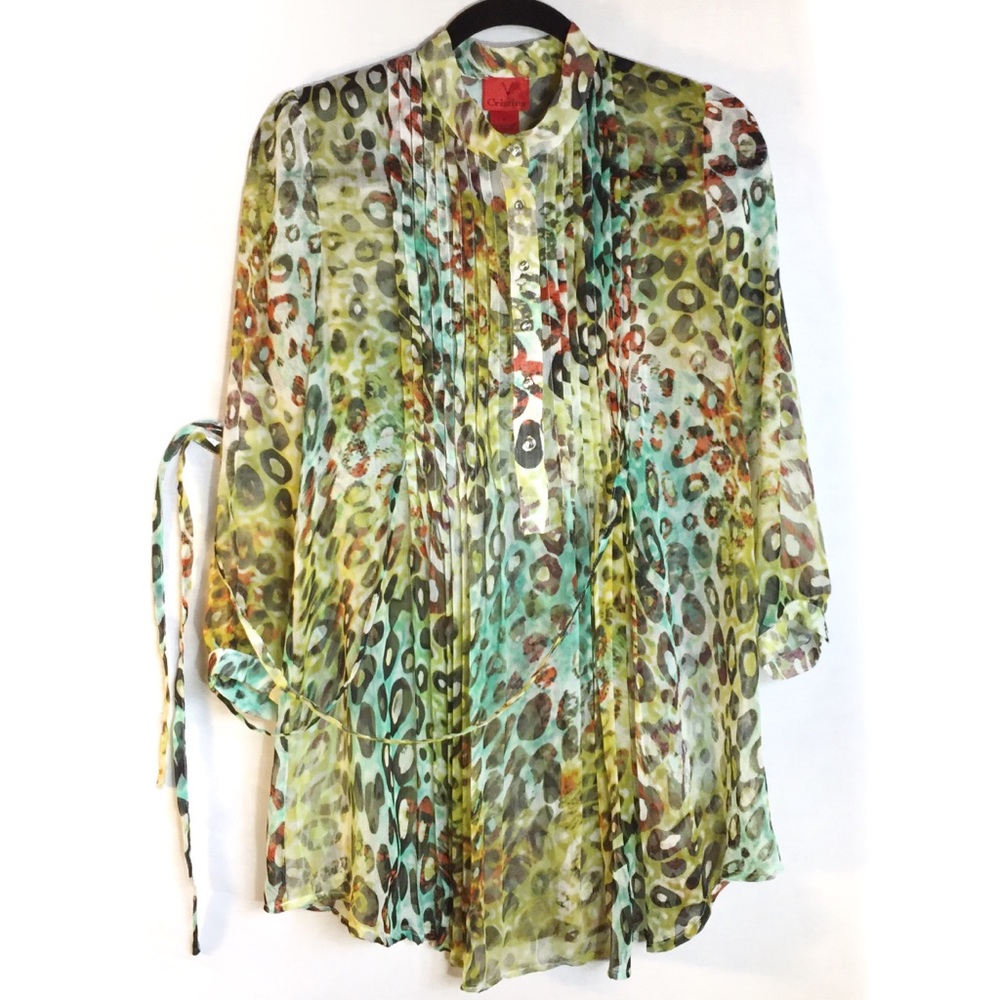Wild Animal Print Over Blouse Tunic women’s size M